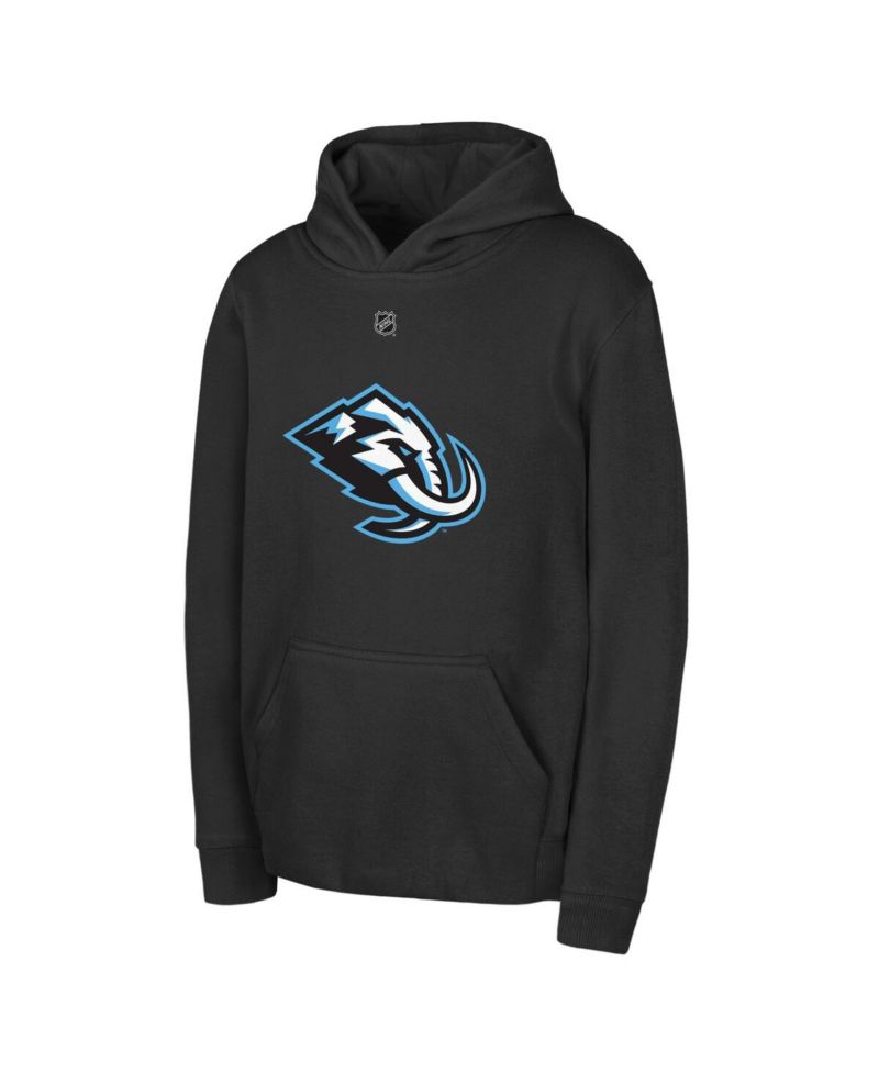 Big Boys and Girls Black Utah Mammoth Primary Logo Pullover Hoodie