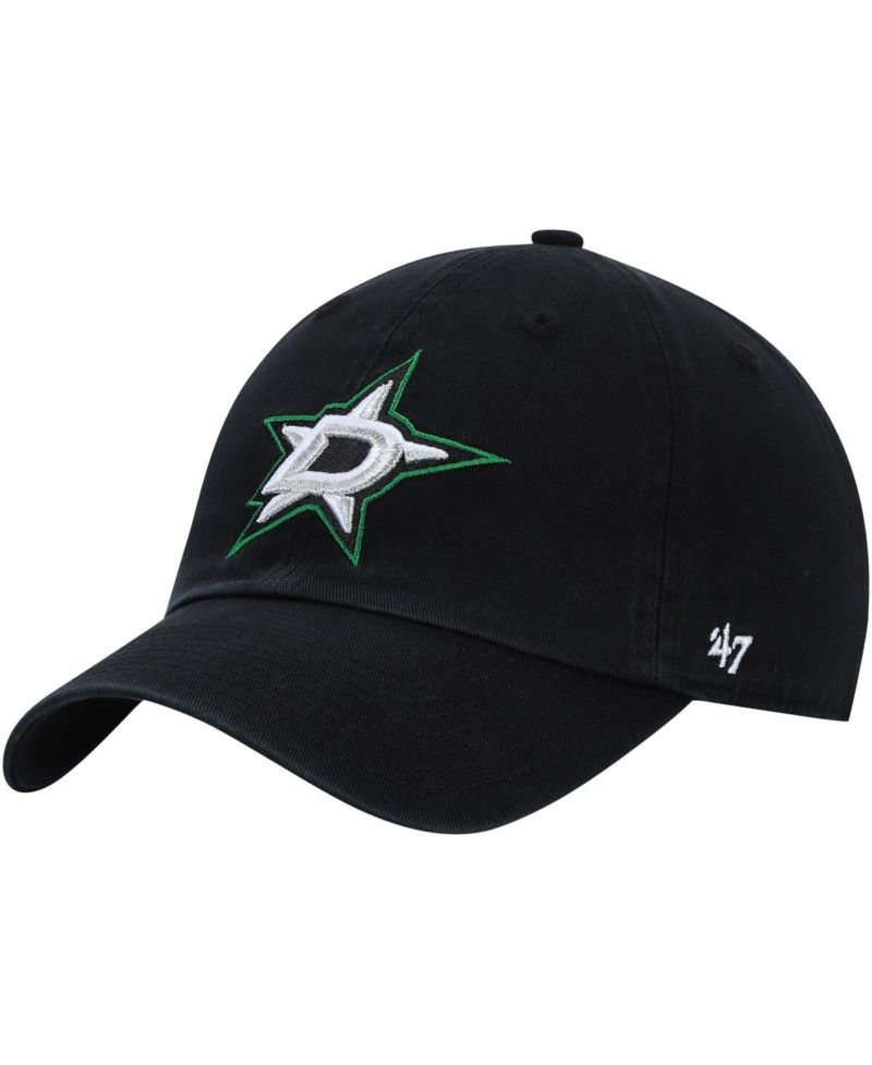 Men's Black Dallas Stars Logo Clean Up Adjustable Hat