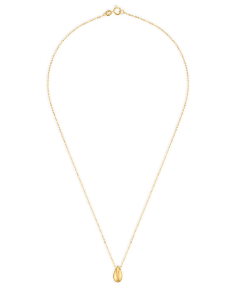 Teardrop Pendant Necklace in 10k Yellow Gold