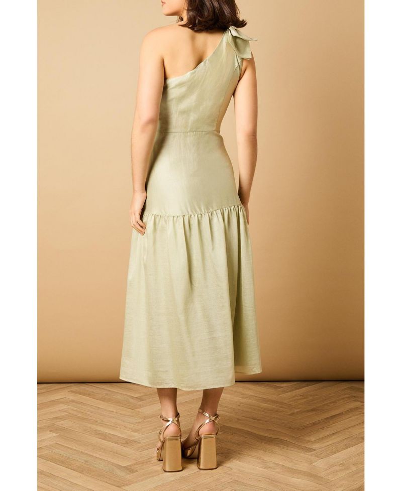 Women's Bow Shoulder Detail Midi Dress