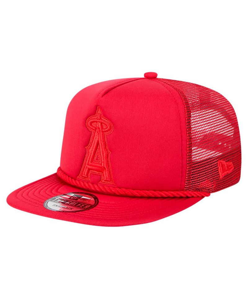 Men's Red Los Angeles Angels Tone Foam Meshback Golfer Snapback Hat