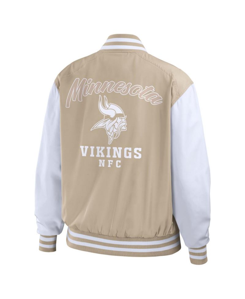 Women's Tan Minnesota Vikings Tonal Full-Zip Bomber Jacket
