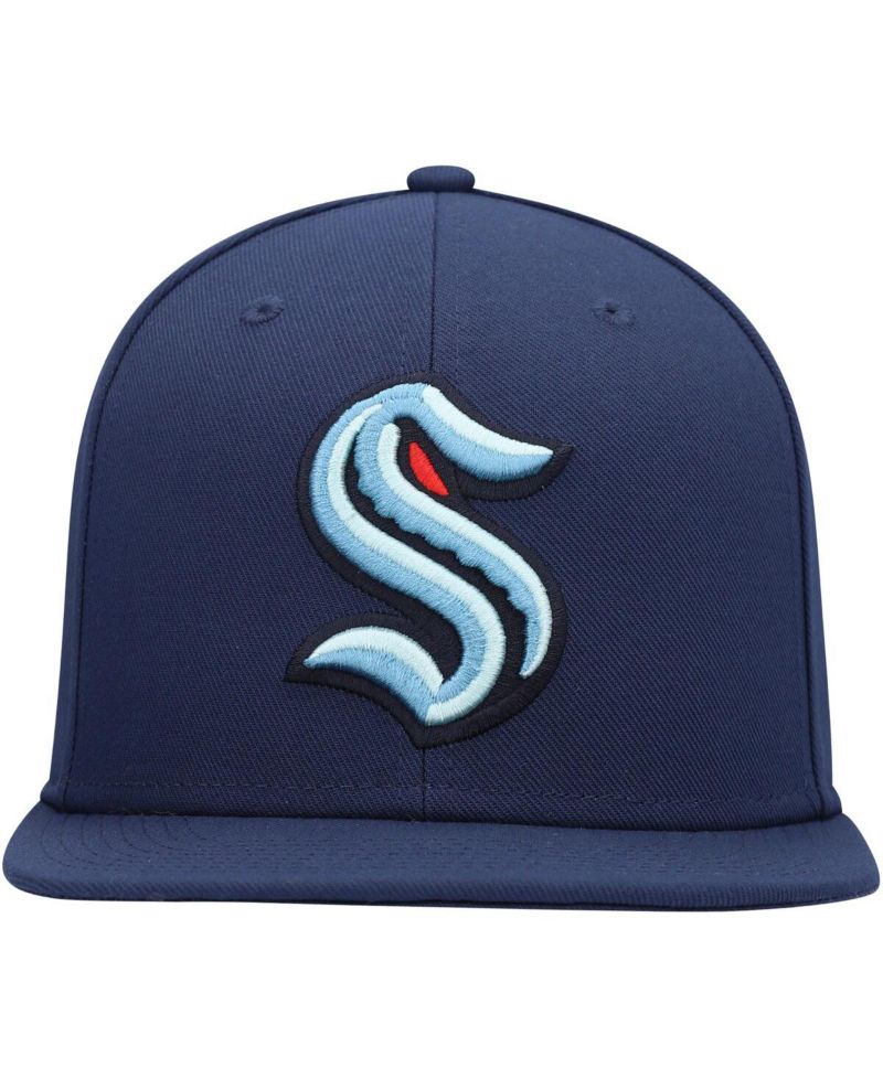 Men's Deep Sea Blue Seattle Kraken Primary Team Logo Snapback Hat