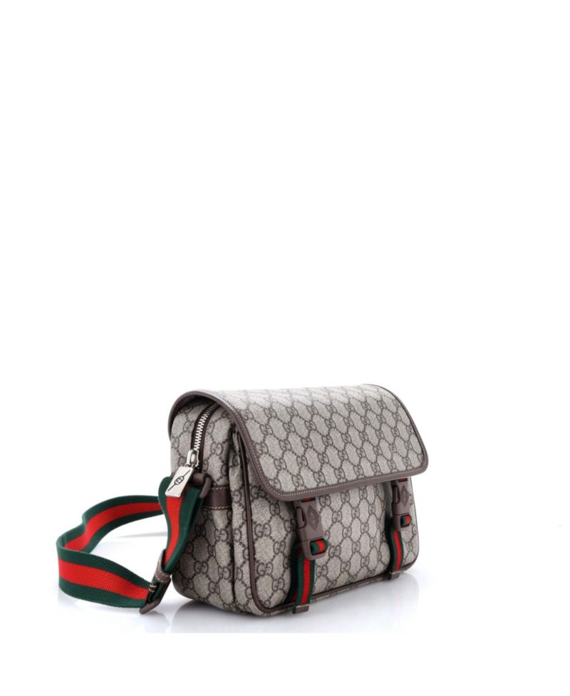 Small Web Buckle Messenger Bag GG Coated Canvas