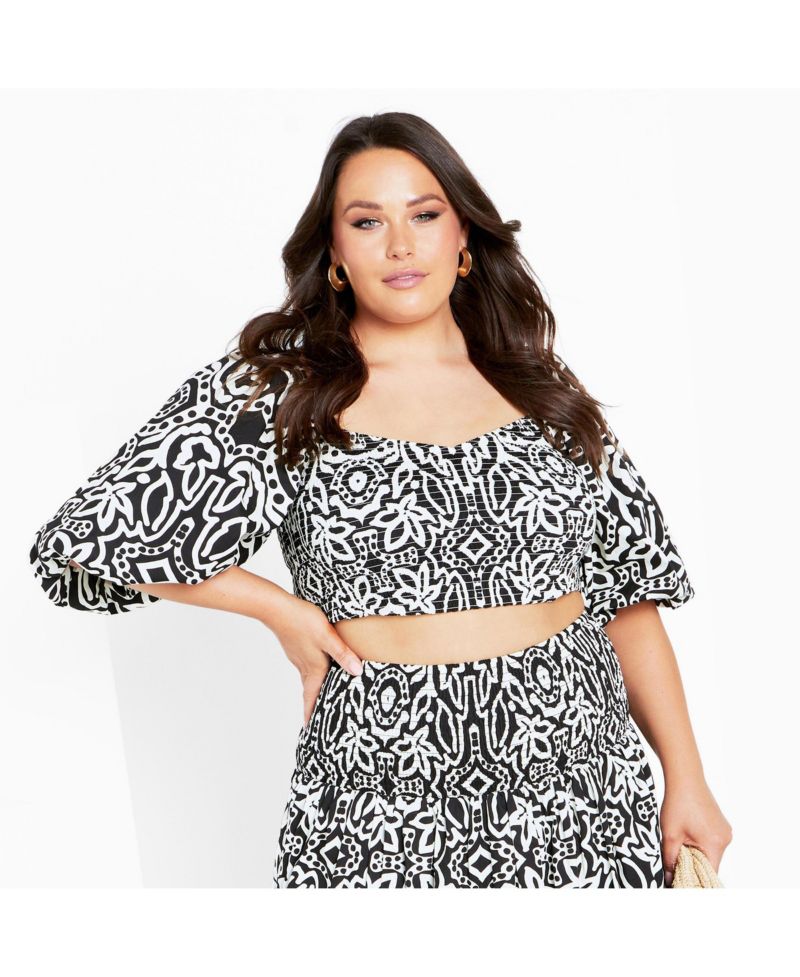 Plus Size Amari Puff Sleeve Fitted Top