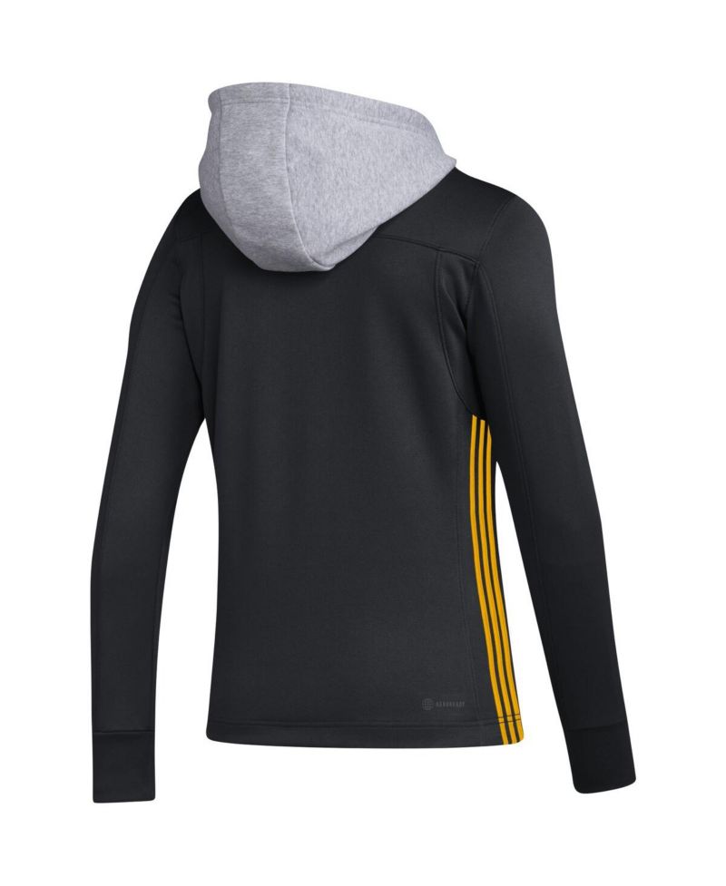 Women's Black Pittsburgh Penguins Refresh Skate Lace AEROREADY Pullover Hoodie