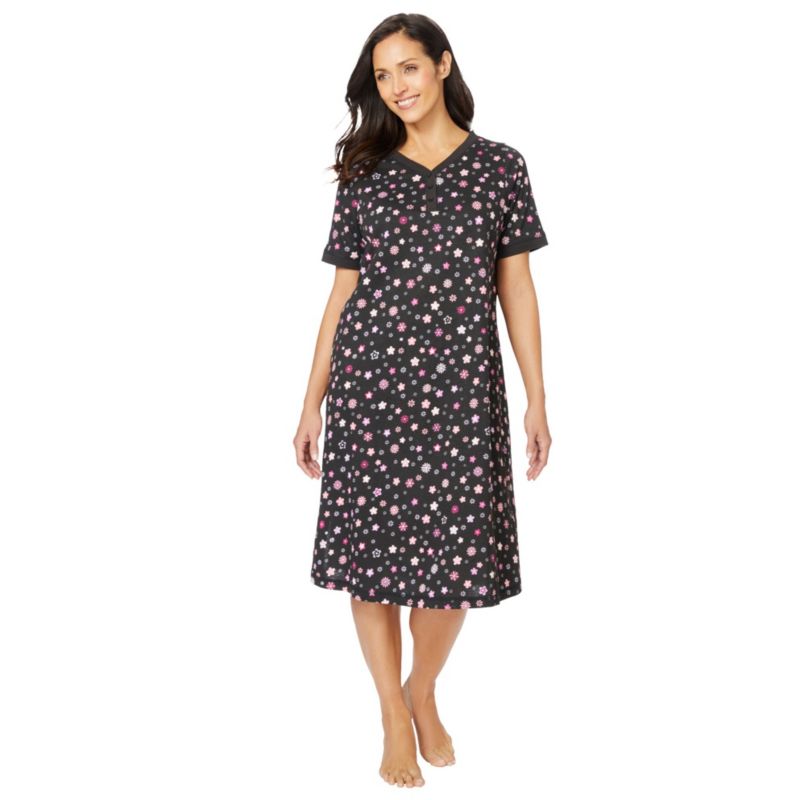 Women's Dreams and Co. Short Henley Sleepshirt
