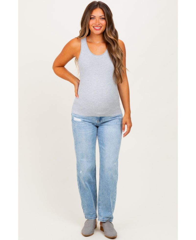Women's Light High Rise Ankle Boyfriend Distressed Jeans