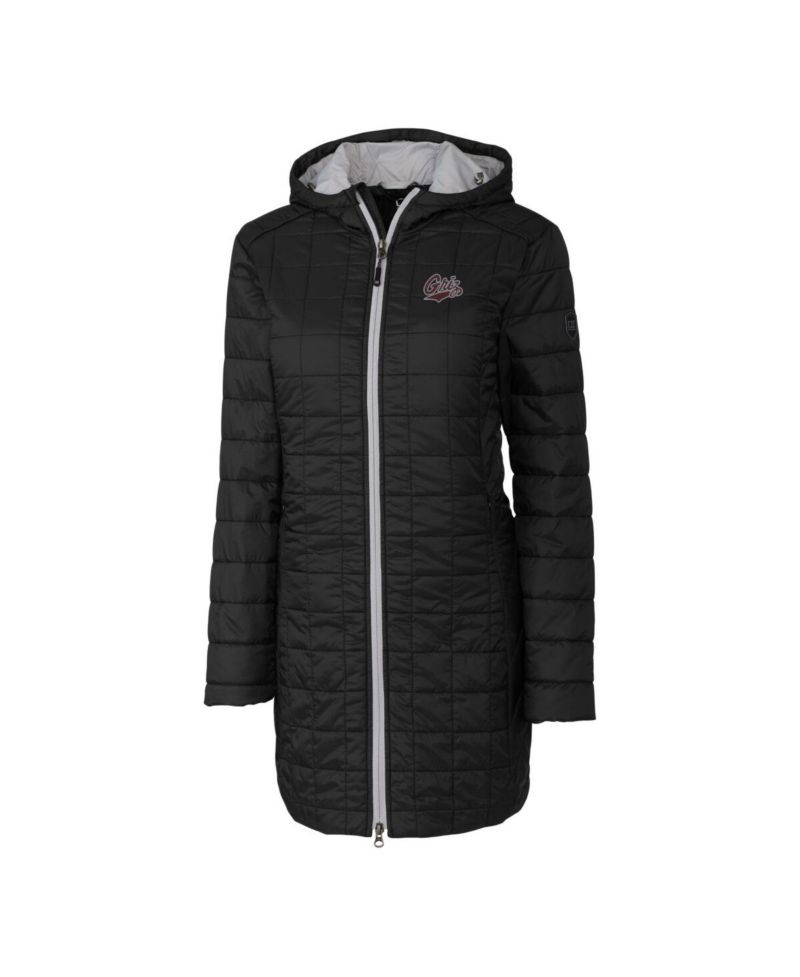 Women's Black Montana Grizzlies Rainier PrimaLoft Eco Hooded Long Coat
