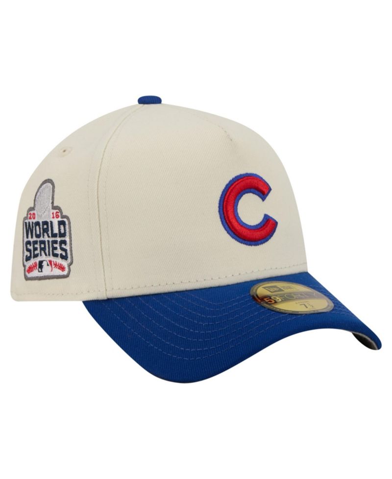 Men's Cream Chicago Cubs Chrome A-Frame 59FORTY Fitted Hat