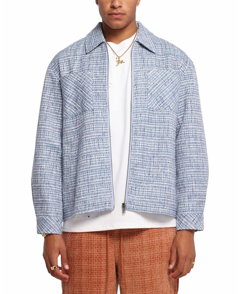 Men's Boucle Tweed Zip Jacket