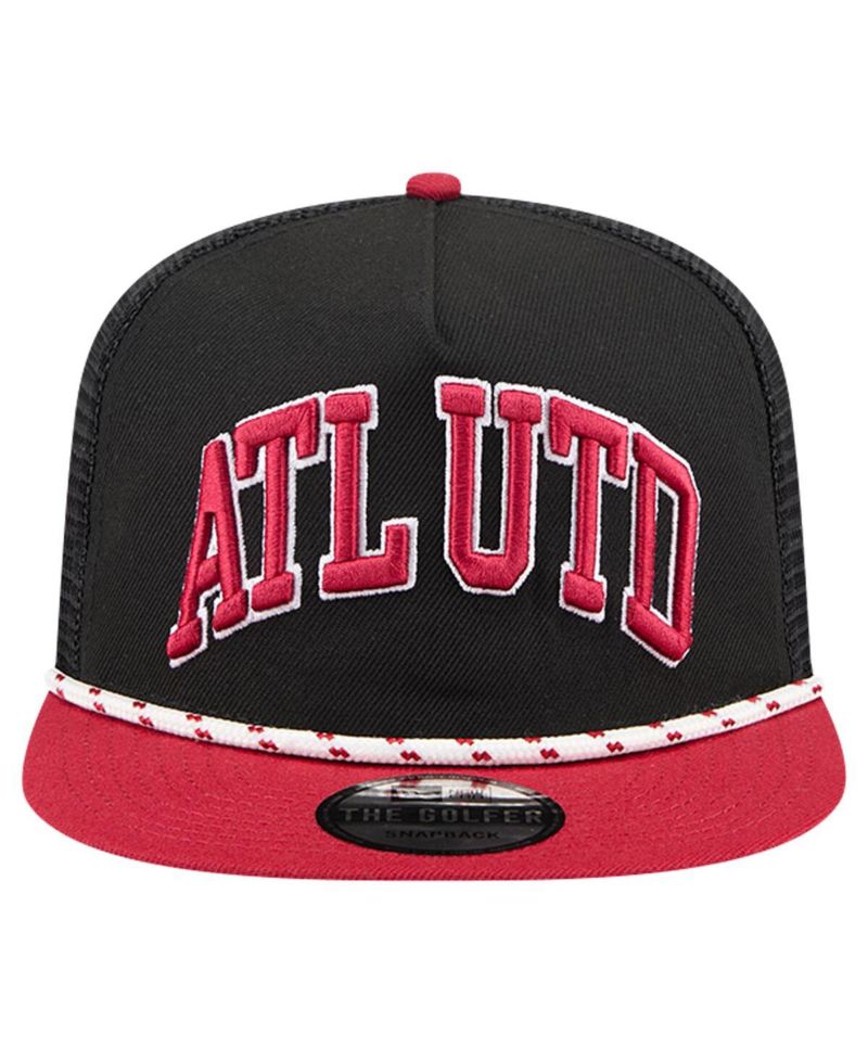 Men's Black Atlanta United FC Throwback Golfer Snapback Hat