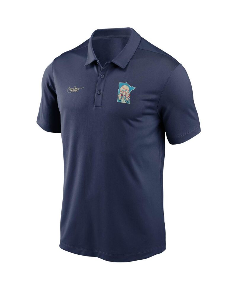 Men's Navy Minnesota Twins Cooperstown Collection Logo Franchise Performance Polo Shirt