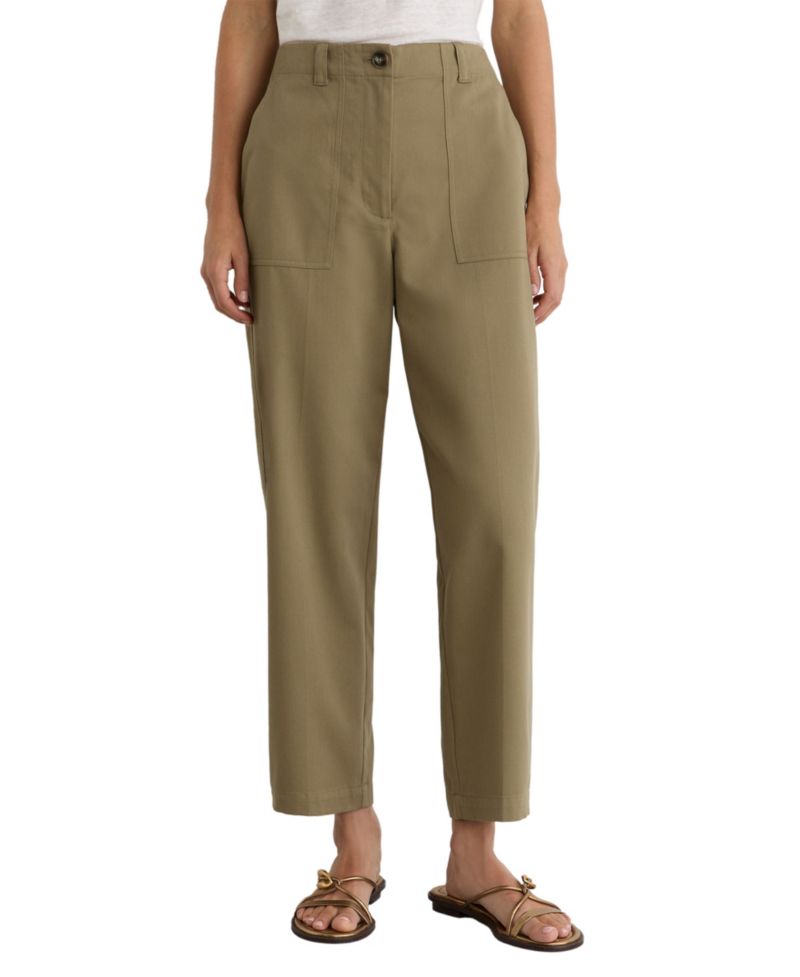Women's Kasia High-Waist Tapered Cotton-Blend Trousers
