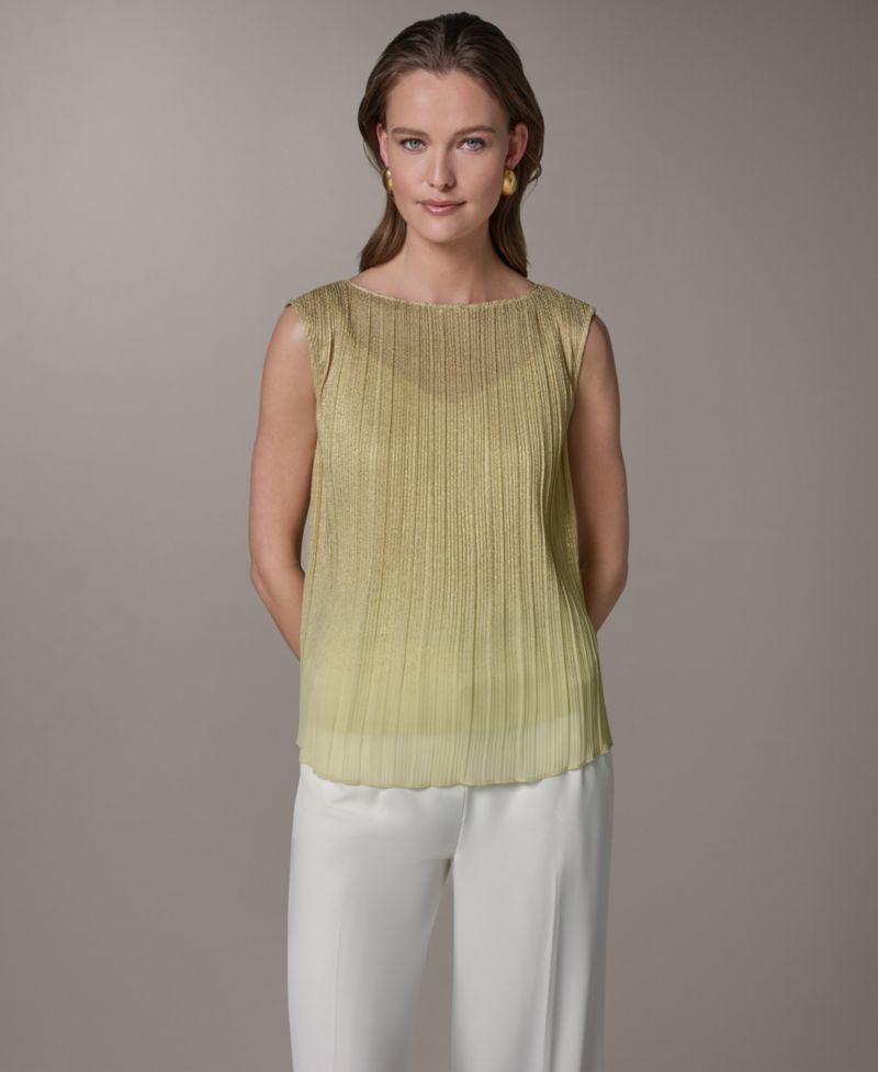 Petite Boat Neck Sleeveless Blouse