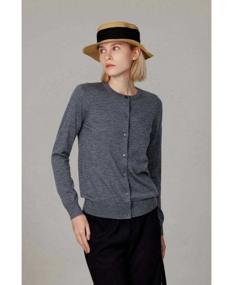 Women's 100% Merino Wool Light Weight Cardigan | Ultra Soft Fine-gauge Sweaters Machine Washable