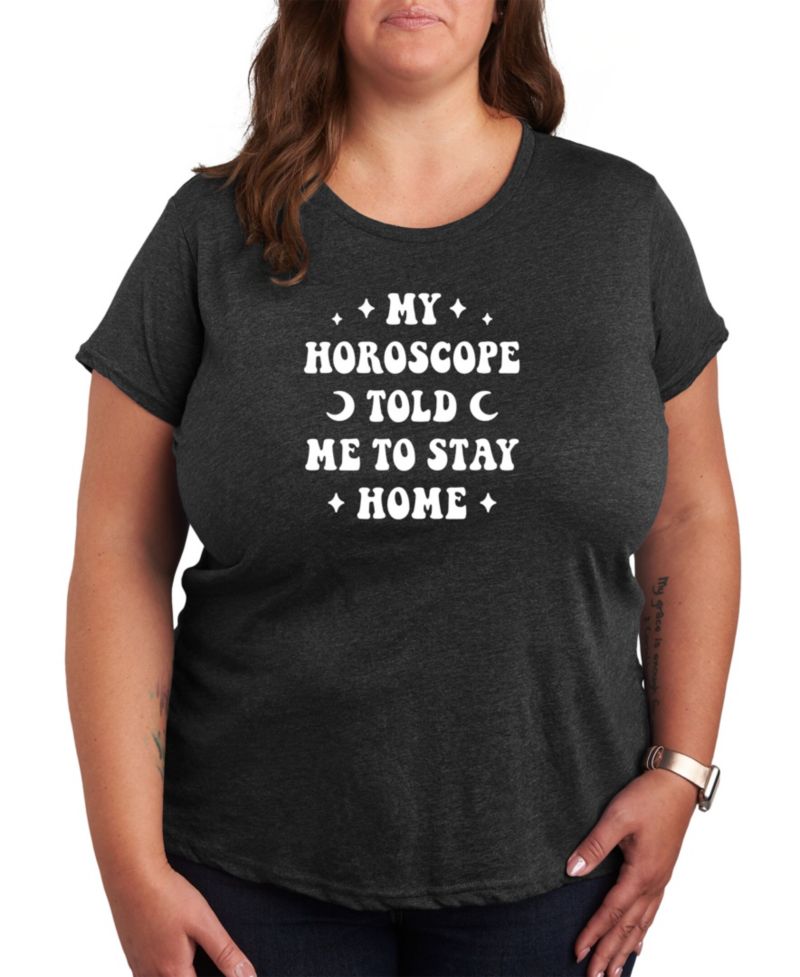 Trendy Plus Size Astrology Horoscope Graphic T-shirt