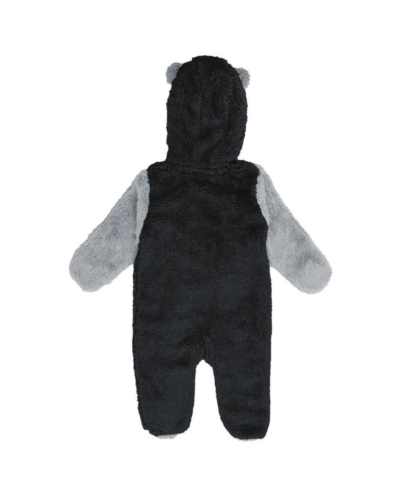 Baby Boys and Girls Black Las Vegas Raiders Stay Napping Fleece Bunting Full-Zip Sleeper