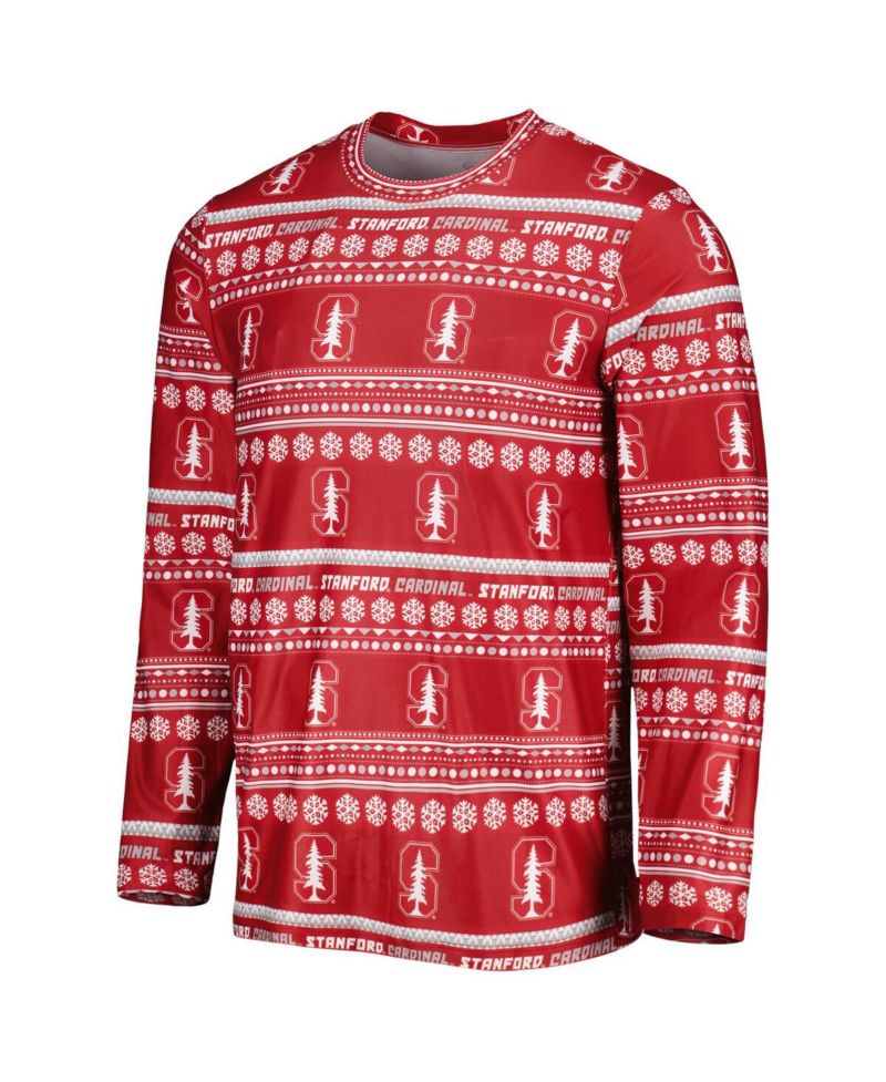 Men's Cardinal Stanford Cardinal Swivel Long Sleeve T-shirt and Pants Sleep Set