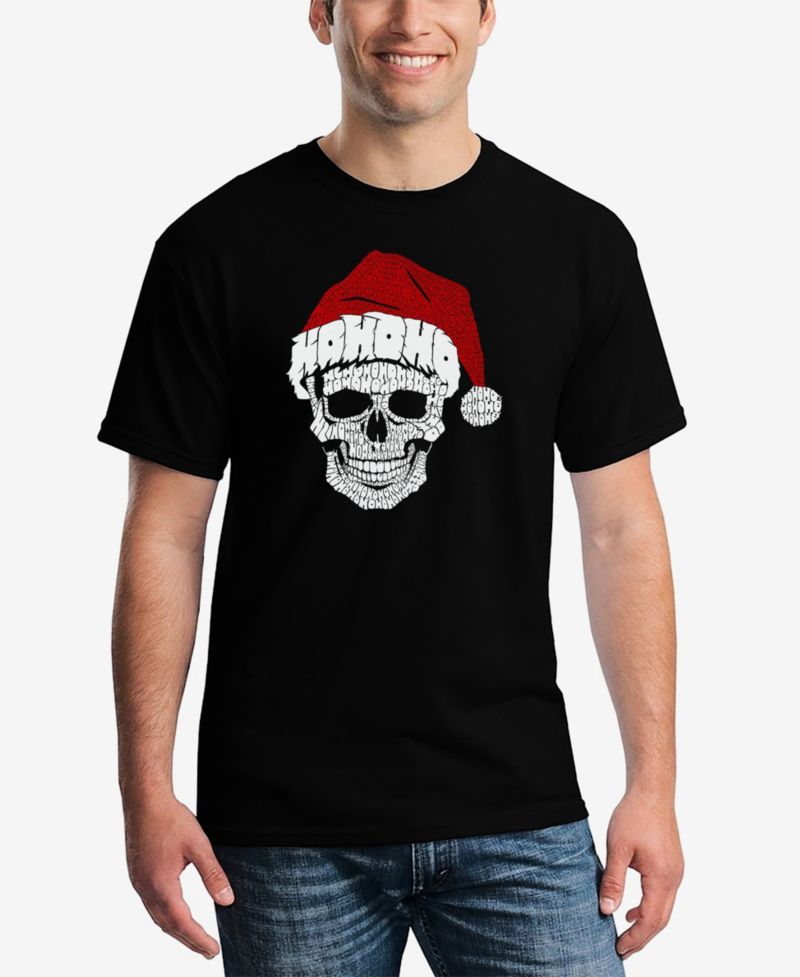 Men's Santa Skull Word Art T-Shirt