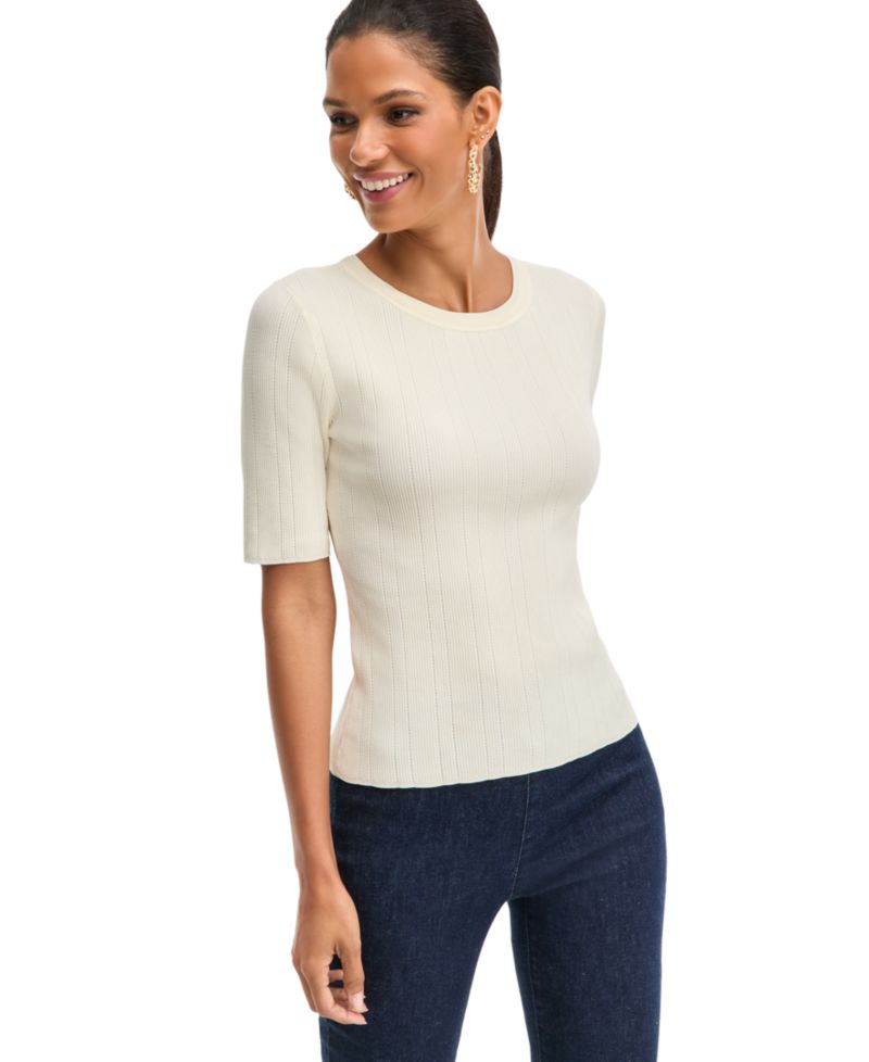 Women's Rib-Knit Crewneck Sweater