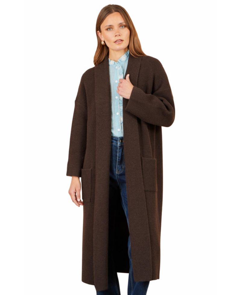 Women's Long Sleeve Knitted Maxi Cardigan