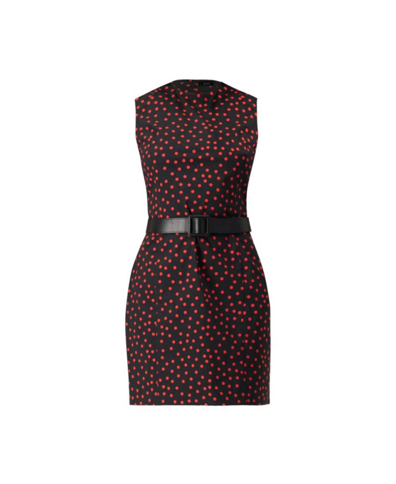 Women's Sleeveless Polka Dot Shift Dress