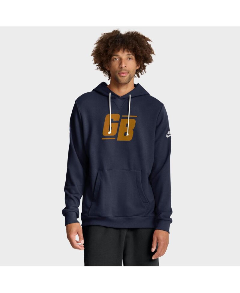 Men's Navy Green Bay Packers The 1923 Classic Sideline Dri-FIT Pullover Hoodie