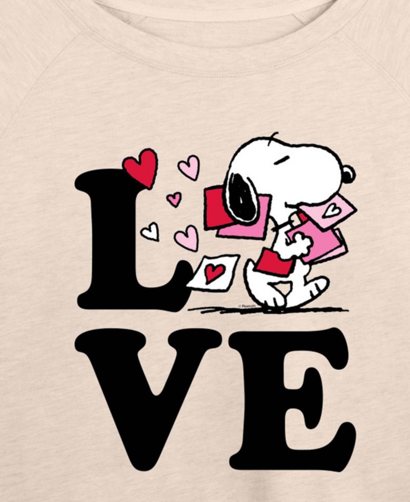 Women's Peanuts Love Snoopy French Terry Long-Sleeve T-Shirt