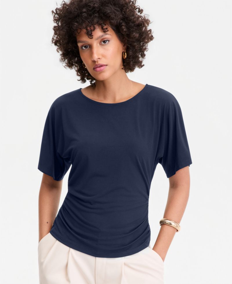 Women's Ruched-Waist Short-Sleeve T-Shirt