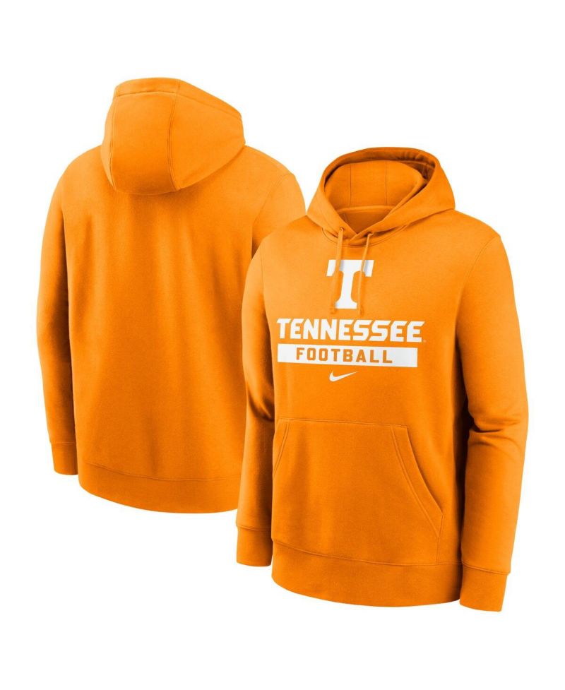 Men's Tennessee Orange Tennessee Volunteers Football Stack Club Fleece Pullover Hoodie