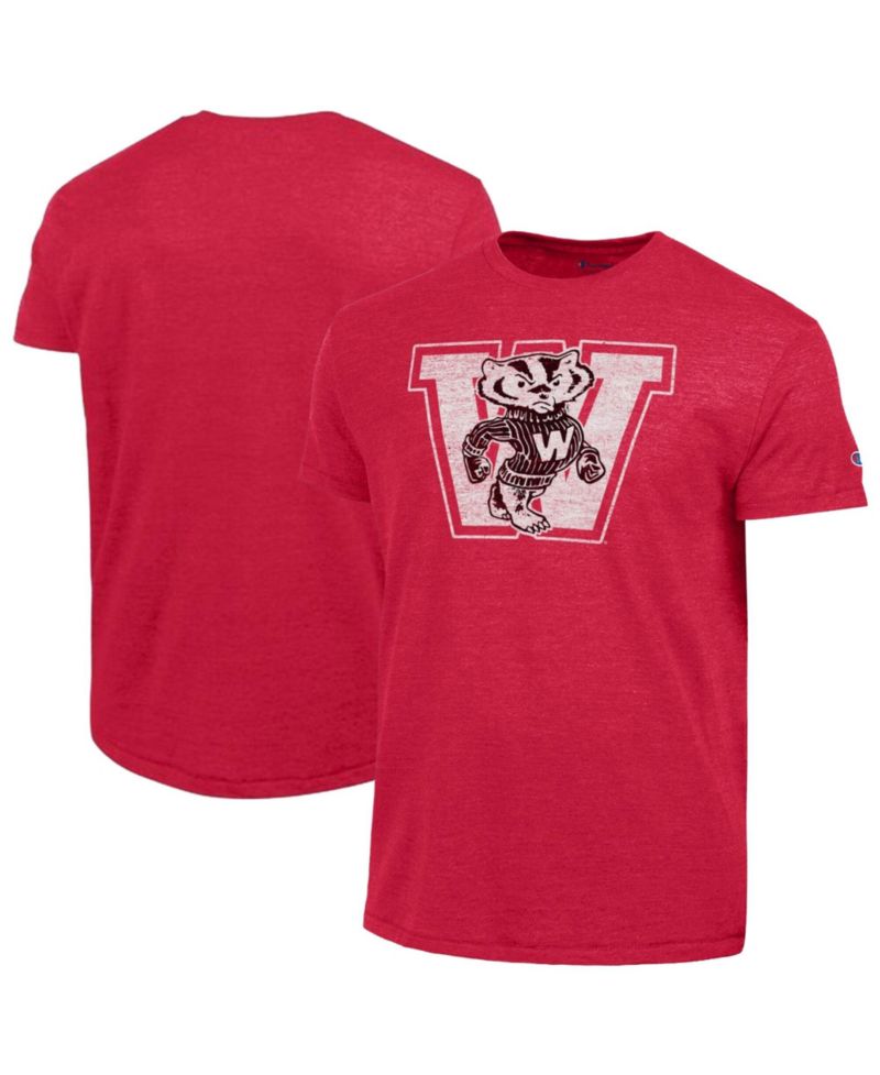 Men's Red Wisconsin Badgers Triumph Tri-Blend T-Shirt