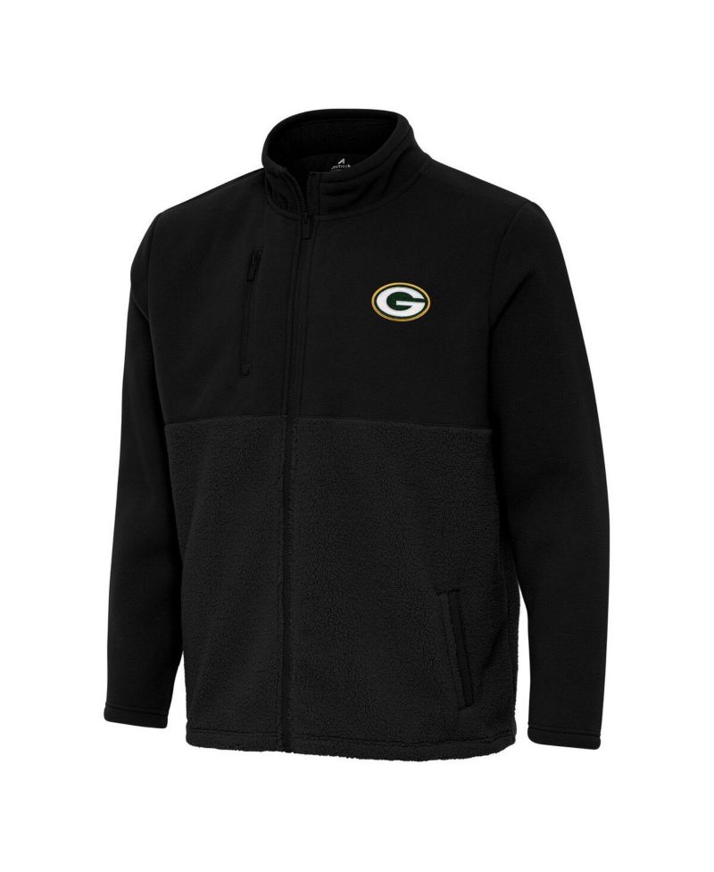 Men's Black Green Bay Packers Daily Fused Full-Zip Jacket