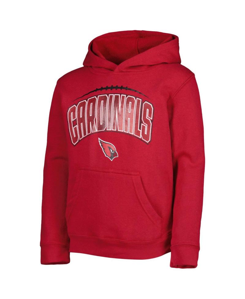 Big Boys and Girls Cardinal, Heather Gray Arizona Cardinals Double Up Pullover Hoodie and Pants Set