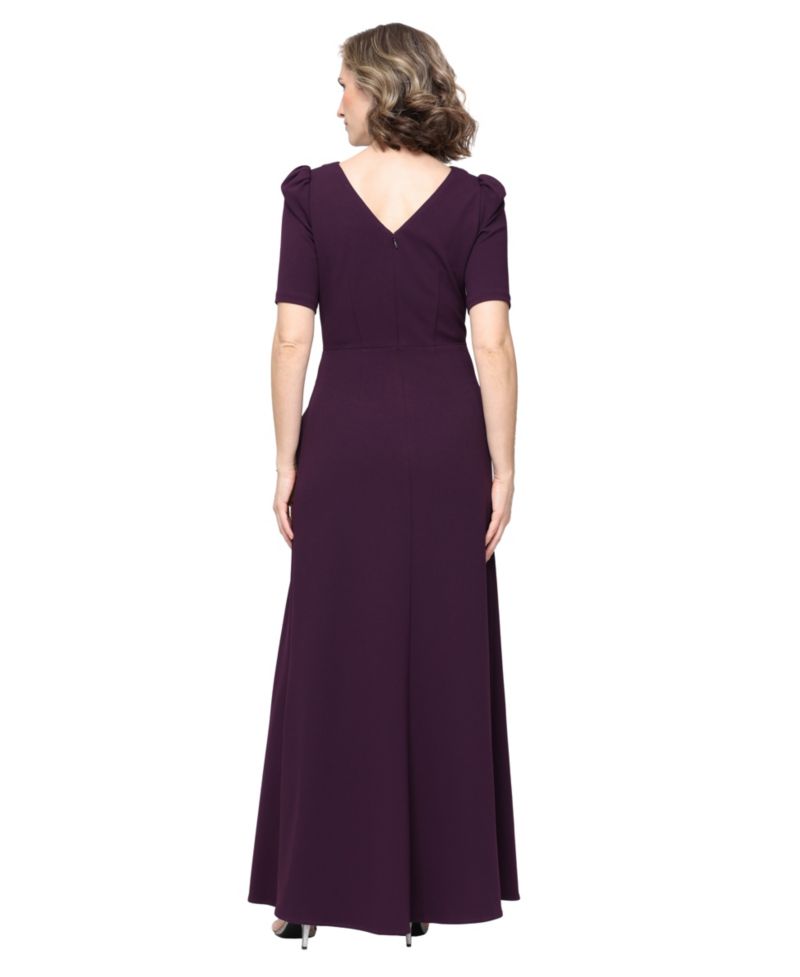 Plus Size Embellished-Neck Ruffle Gown