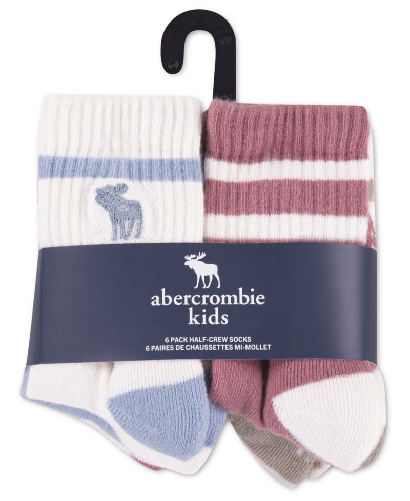 Boys' and Girls' Half Crew Socks, 6-Pack