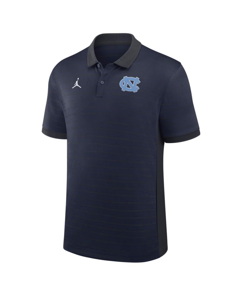 Men's Navy North Carolina Tar Heels 2026 Early Season Coaches Sideline Victory Stripe Dri-FIT Polo Shirt