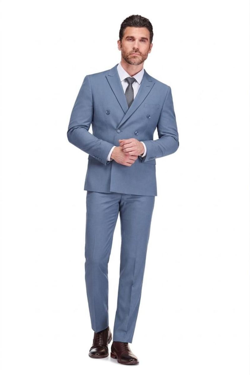 Men's Slim Fit 2-Piece Double Breasted Suit