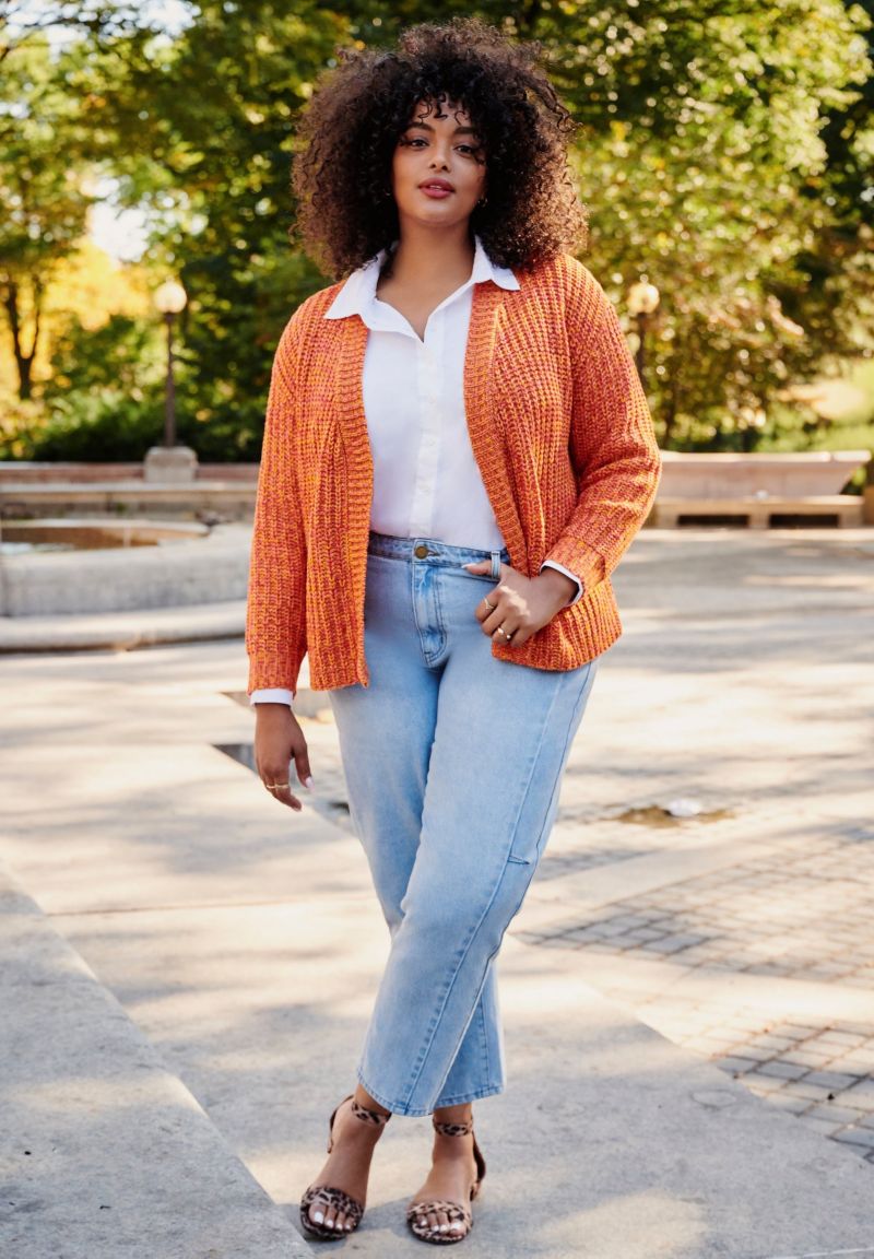 Plus Size Women's Open Front Cardigan Sweater