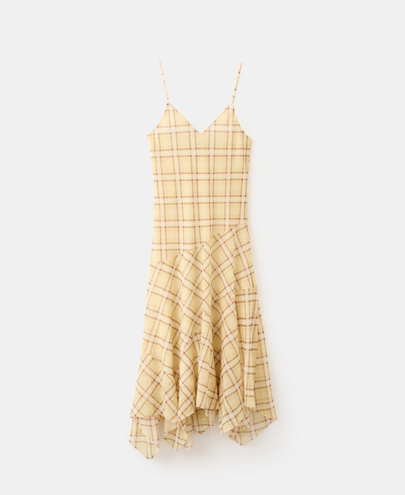 Women's Check Asymmetrical Dress