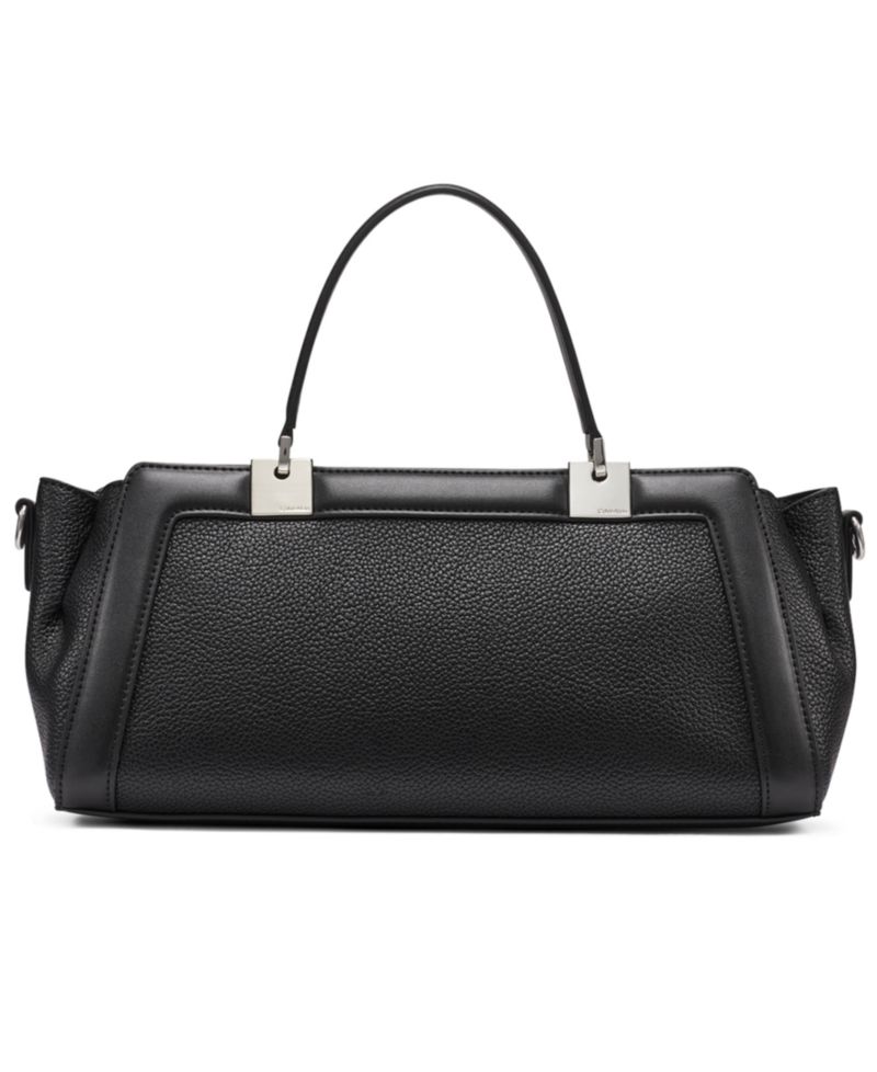 Jean Top Zipper Satchel with Removable Hangoff