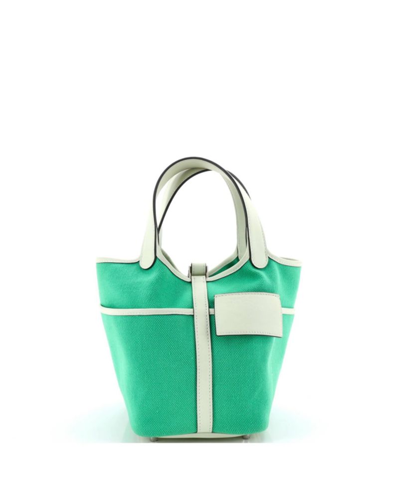 PM Cargo Picotin Lock Canvas-Leather Top Handle Bucket Bag
