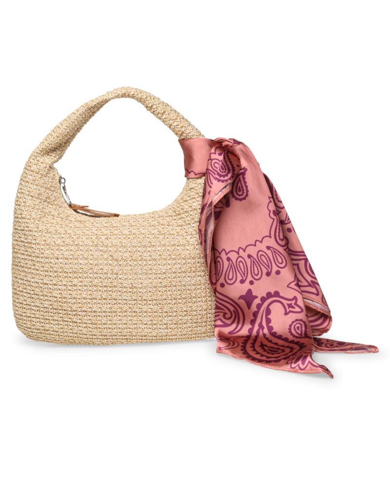 Bdaena Scarf Straw Hobo Bag