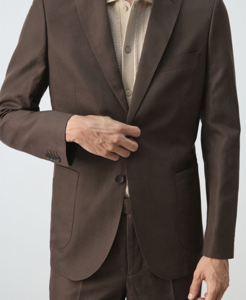 Men's Slim-Fit Lyocell-Linen Suit Jacket