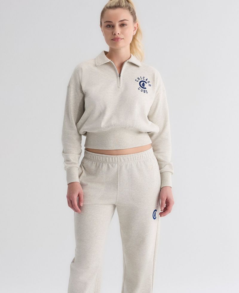Women's Chicago Cubs Iconic High-Rise Tapered-Leg Track Pants