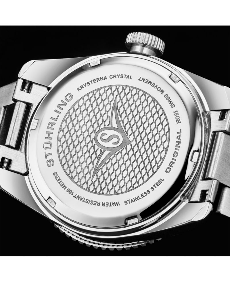Men's Aquadiver Silver-tone Stainless Steel , Black Dial , 49mm Round Watch