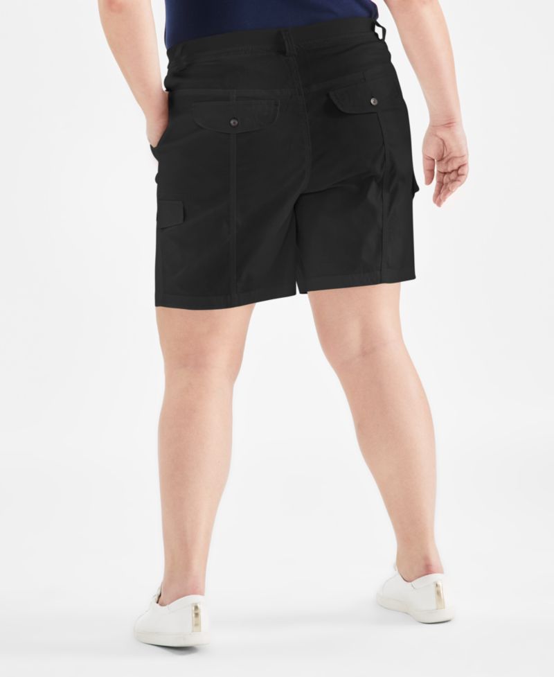 Plus Size Mid-Rise Comfort-Waist Cargo Shorts