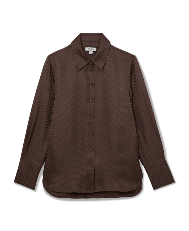 Women's Aliana Long-Sleeve Collared Silk Shirt