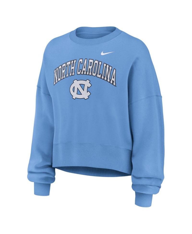 Women's Carolina Blue North Carolina Tar Heels Oversized Phoenix Arch Pullover Sweatshirt