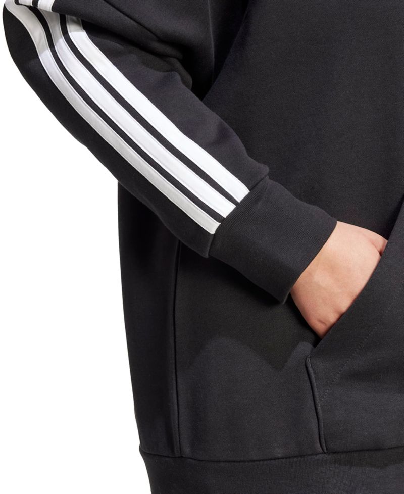 Plus Size Essentials 3-Stripes Full-Zip Fleece Hoodie